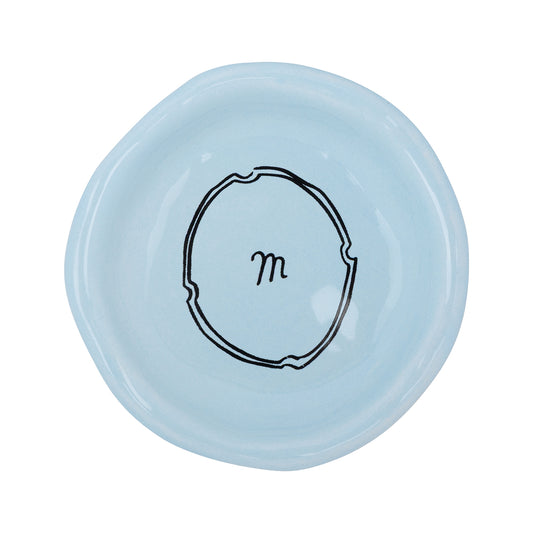 Personalized ceramic trinket dish with initials – Powder Blue – Whimsy Dawn