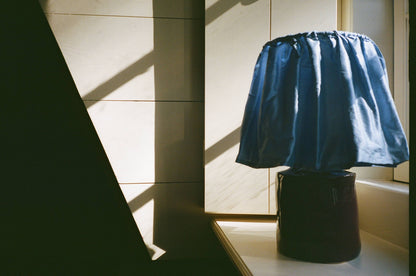 Solis Lamp & Vase - Velvet Fig x The Frill Shade - Blue Bell