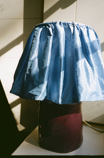 Solis Lamp & Vase - Velvet Fig x The Frill Shade - Blue Bell