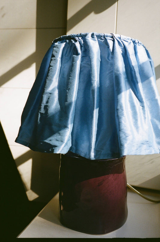 Solis Lamp & Vase - Velvet Fig x The Frill Shade - Blue Bell