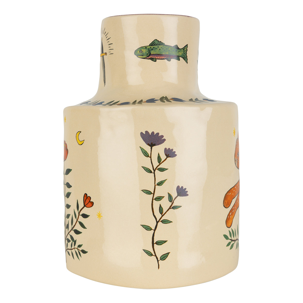 Solis Lamp & Vase - Soft Bisque x The Frill Shade - Cosy Stripes