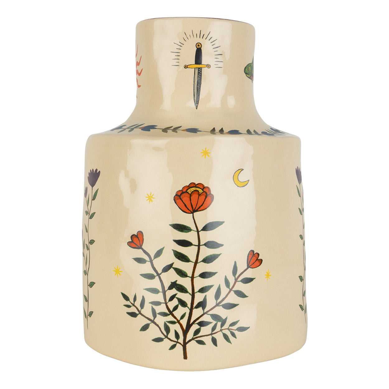 Solis Lamp & Vase - Soft Bisque x The Frill Shade - Cosy Stripes