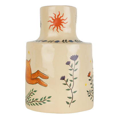 Solis Lamp & Vase - Soft Bisque x The Frill Shade - Cosy Stripes