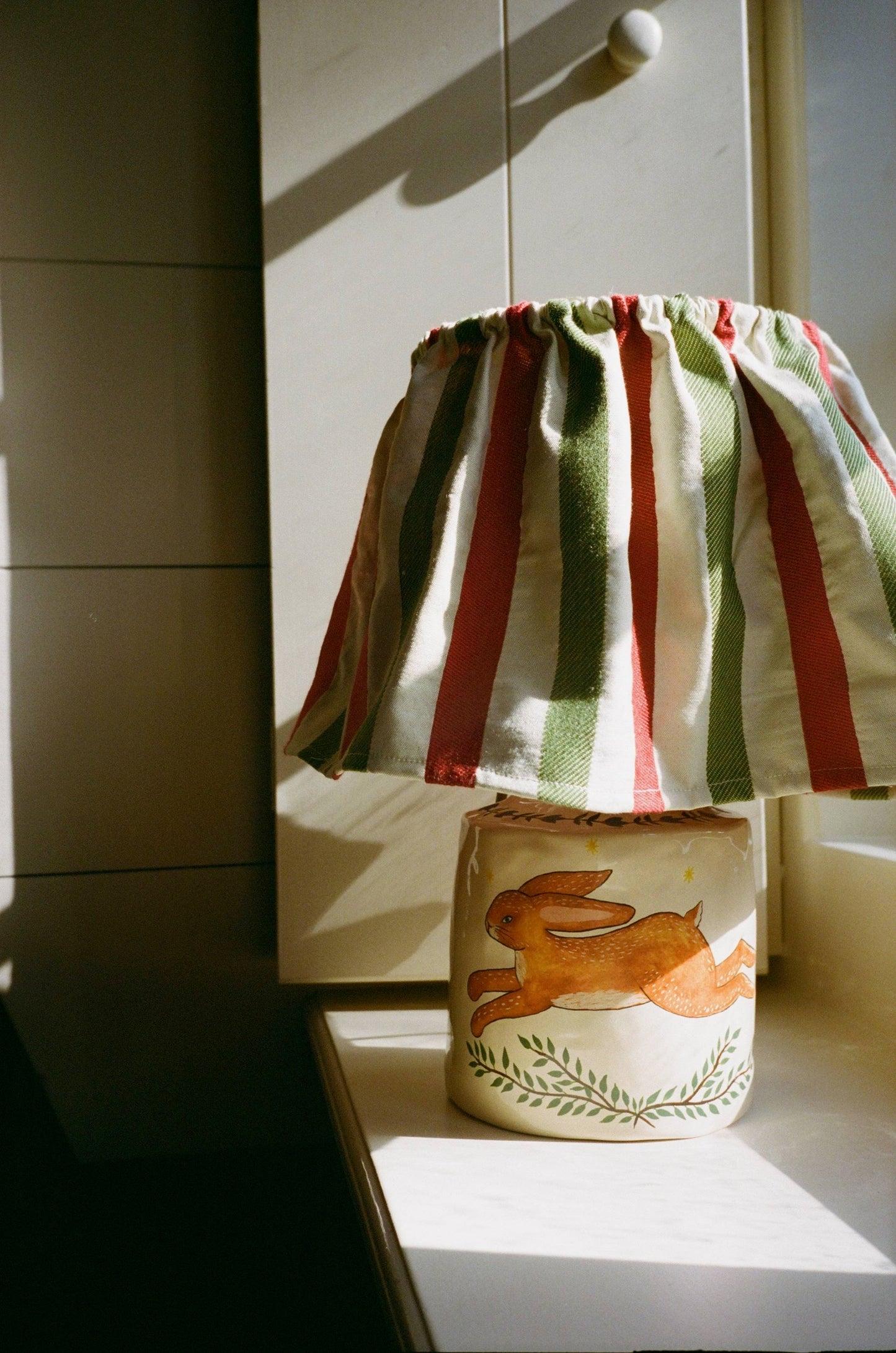 Solis Lamp & Vase - Soft Bisque x The Frill Shade - Cosy Stripes