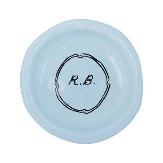 Trinket Dish with Initials - Powder Blue