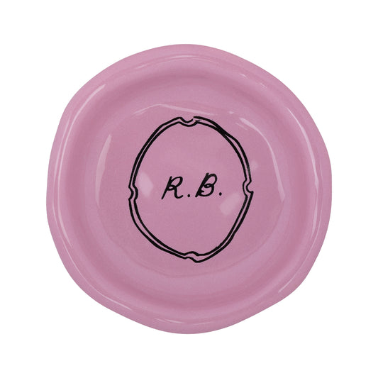 Trinket Dish with Initials - Dusty Pink