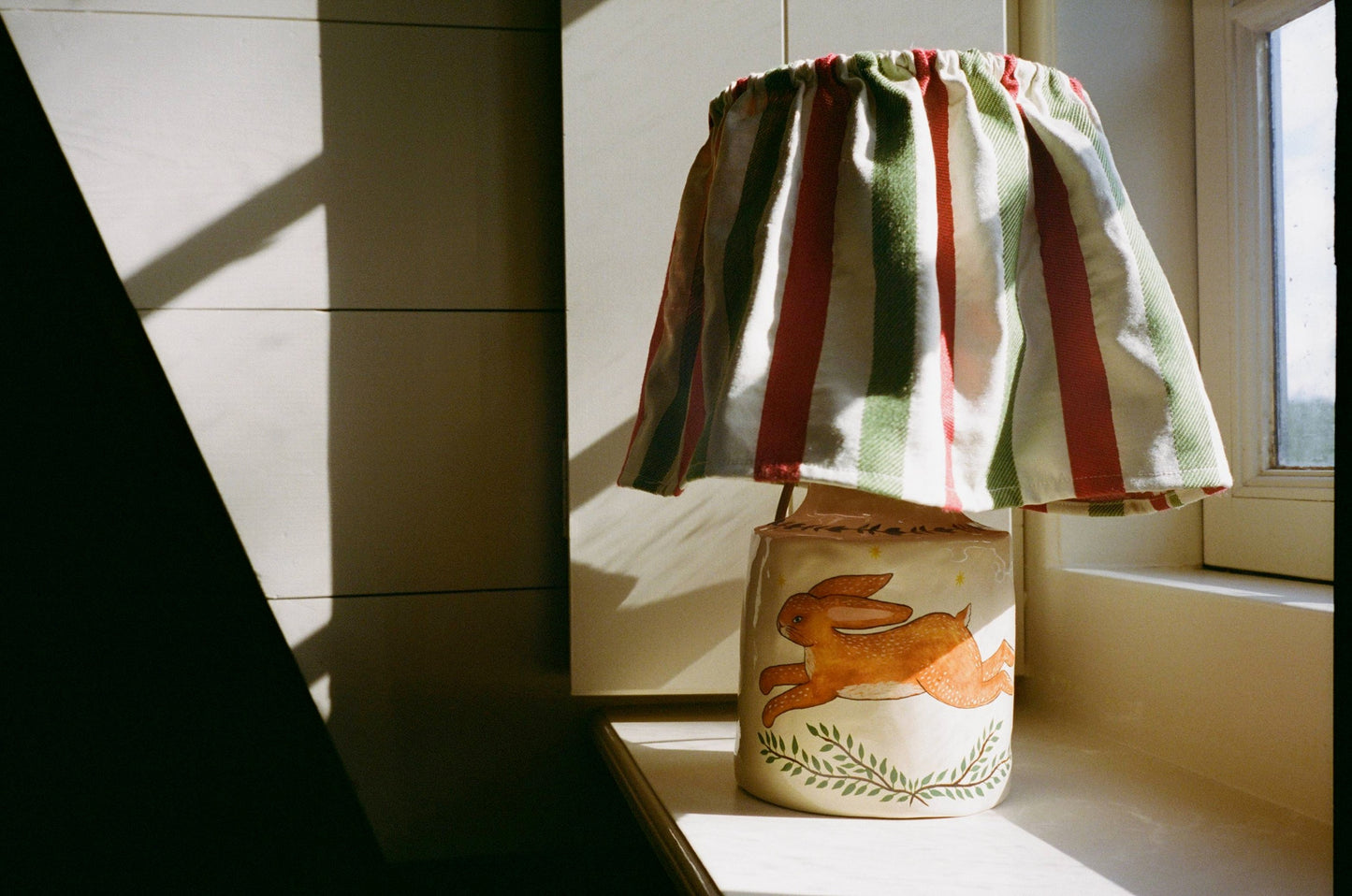 Solis Lamp & Vase - Soft Bisque x The Frill Shade - Cosy Stripes