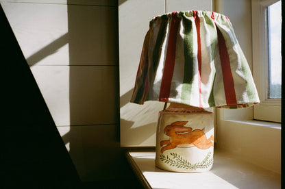 Solis Lamp & Vase - Soft Bisque x The Frill Shade - Cosy Stripes