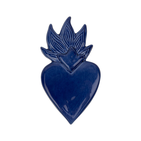 Arcane Flame Lapis handmade ceramic wall art