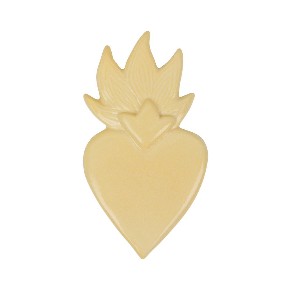 Arcane Flame Butter Yellow handmade ceramic wall art